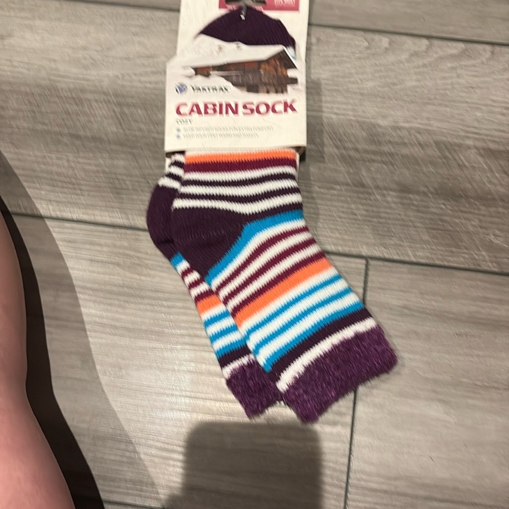 Dark Purple and Cream Socks